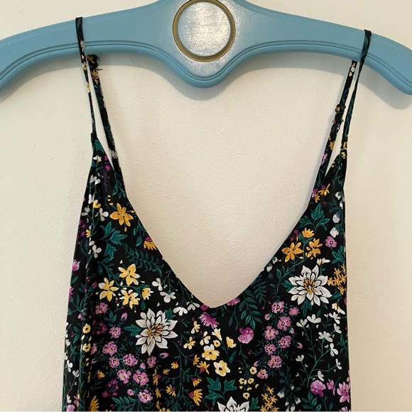 Old Navy Womens XL Dark Floral Maxi Slip Dress Adjustable Straps Rayon Cottage - Picture 4 of 7